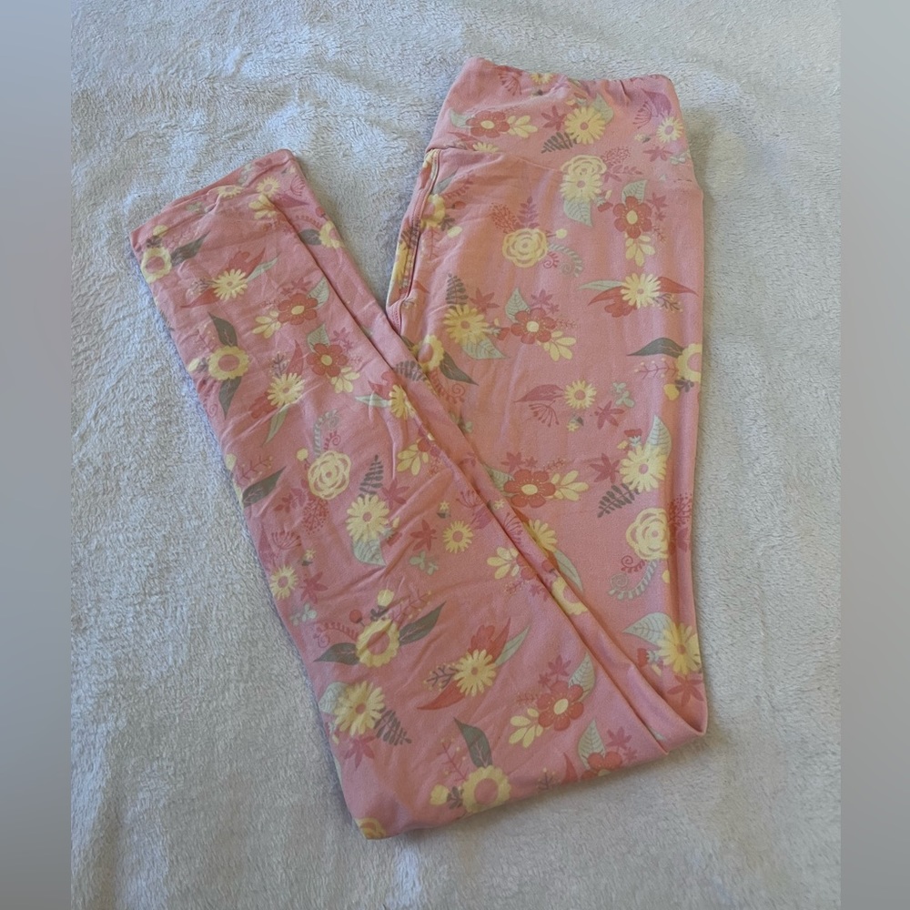 Pink Flower Leggings